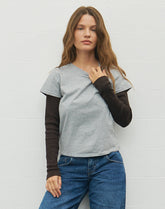 Clio Baggy Tee in Grey Marl