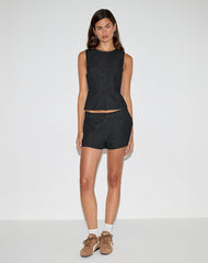 Anila Button Through Vest in Denim Indigo