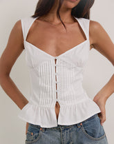 Arata Top in Poplin White