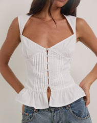 Arata Top in Poplin White
