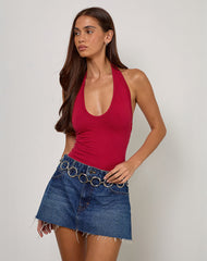 Arlet Plunge Bodysuit in Adrenaline Red