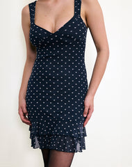 Astika Mini Dress in Heart Flock Navy Yellow