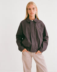 Aviara Cropped Jacket In PU Dark Brown