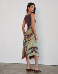 Aysun Midi Dress in Lumen Mesh Brown
