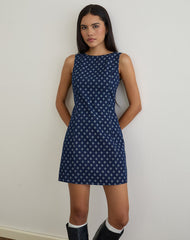 Ayura Dress in Polka Chambray Indigo