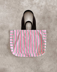 Beach Bag in Stripe Pink
