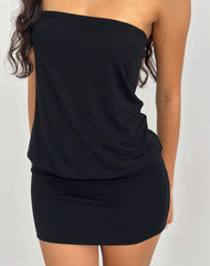 Belia Cinched Waist Mini Dress in Black
