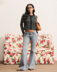 Bhavina Cardigan in Mono Polka