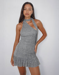 Blio Mini Dress in Grey Shimmer