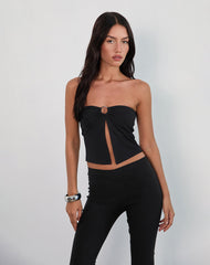 Brea Hardware Butterfly Top in Rayon Jersey Black