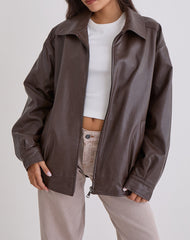 Cavita Jacket in PU Bitter Chocolate