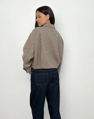 Carlo Cropped Jacket in Check Brown