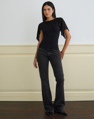 Cirata Top in Rayon Jersey Chiffon Black