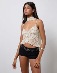 Cojira Top With Scarf in Bambi Ivory