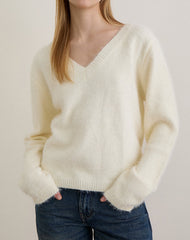 Dikara Jumper with Scarf in Knit Off White