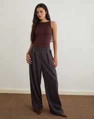 Dudley Vest Top in Jersey Bitter Chocolate