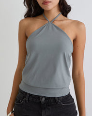 Dyilla Arrow Neck Top in Grey