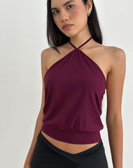 Dyilla Halter Top in Deep Purple