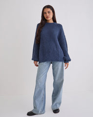 Daren Oversized Knitted Jumper in Navy