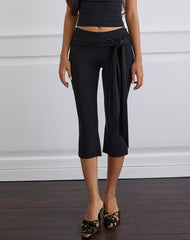 Effy Tie Side Cupro Capri in Black
