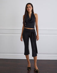 Effy Tie Side Cupro Capri in Black
