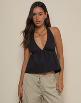 Eldana Halterneck Top in Black