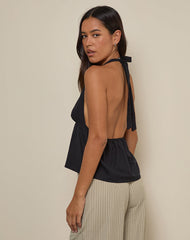 Eldana Halterneck Top in Black