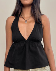 Eldana Halterneck Top in Black