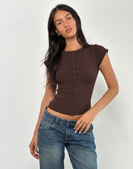 Elmira Top in Knit Bitter Chocolate