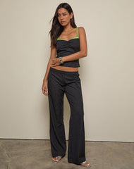 Ganta Slim Trouser in Pinstripe Black