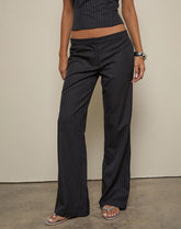 Ganta Slim Trouser in Pinstripe Black