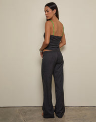 Ganta Slim Trouser in Pinstripe Black