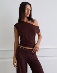 Elysian Asymmetric Top in Rayon Dark Plum