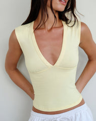 Emberly Plunge Top in Lemon