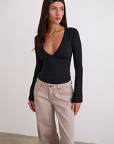 Emesy Long Sleeve Top in Black