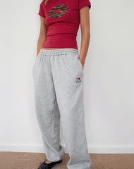 Emiko Oversized Joggers in Grey Marl with I Love 2010's Print