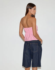 Ender Tie Bandeau Top in Rayon Ballet Pink