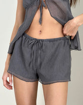 Elletra Short in Crinkle Chiffon Grey