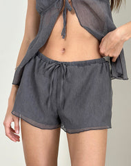 Elletra Short in Crinkle Chiffon Grey