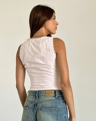 Esaula Button Front Top in Light Pink