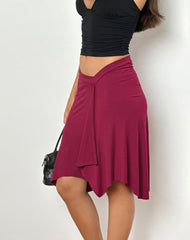 Esmeray Midi Skirt in Burgundy