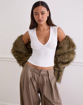 Emberly Plunge Top in White