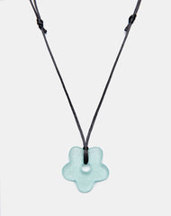Flower Necklace in Resin Blue