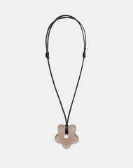 Flower Necklace in Resin Brown