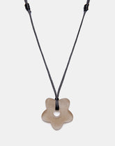Flower Necklace in Resin Brown