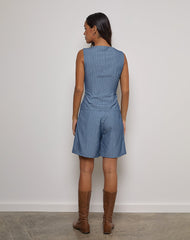 Ganita Vest in Pinstripe Blue