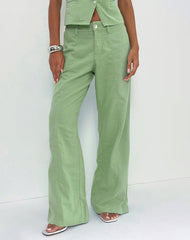 Saucy Trouser in Linen Minty Green