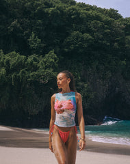 Hala Top in Hibiscus Wave Blue