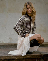 Hanudia Cardi in Gingham Brown