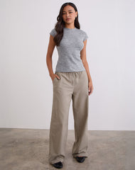 Wasic Wide Leg Trouser in Biscotti